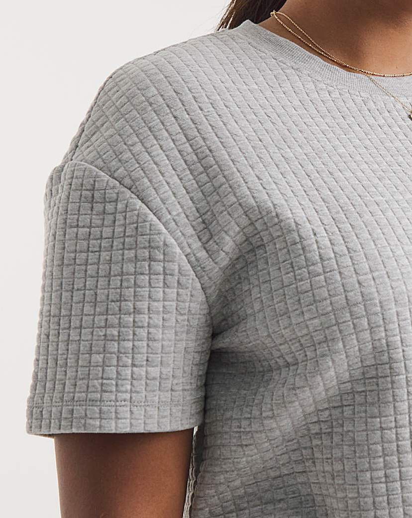 Grey Marl Quilted Short Sleeve Tee