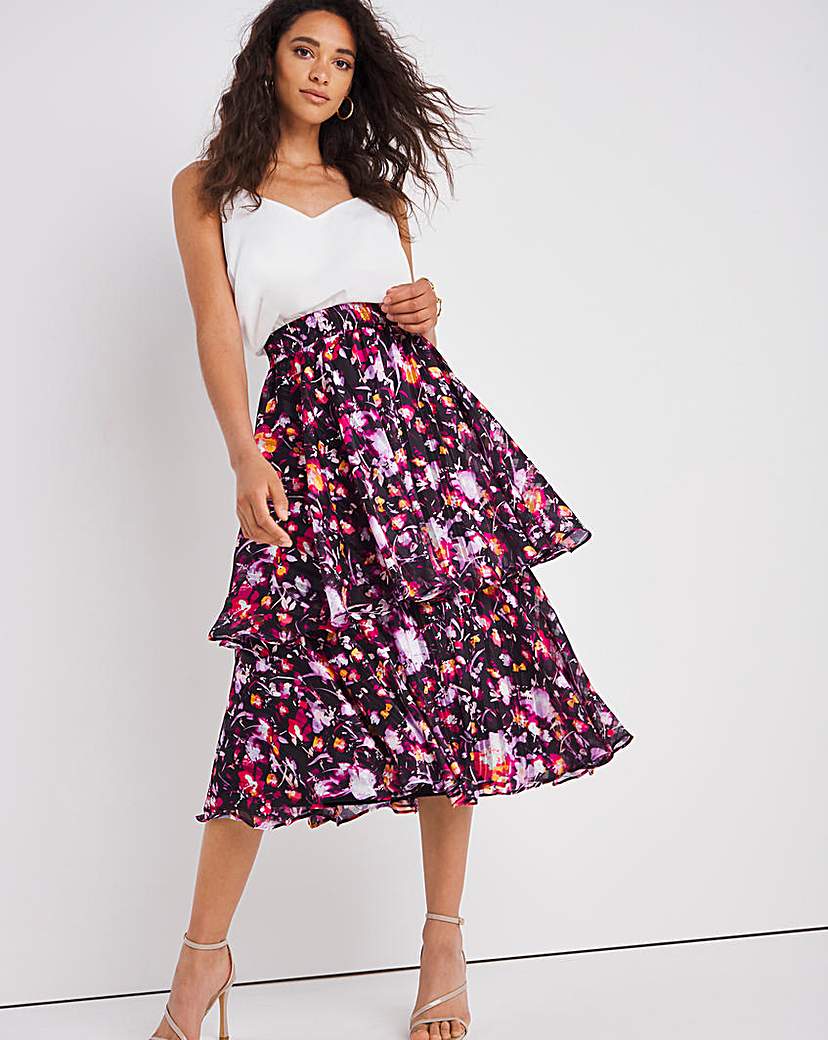 Joanna Hope Tiered Printed Skirt