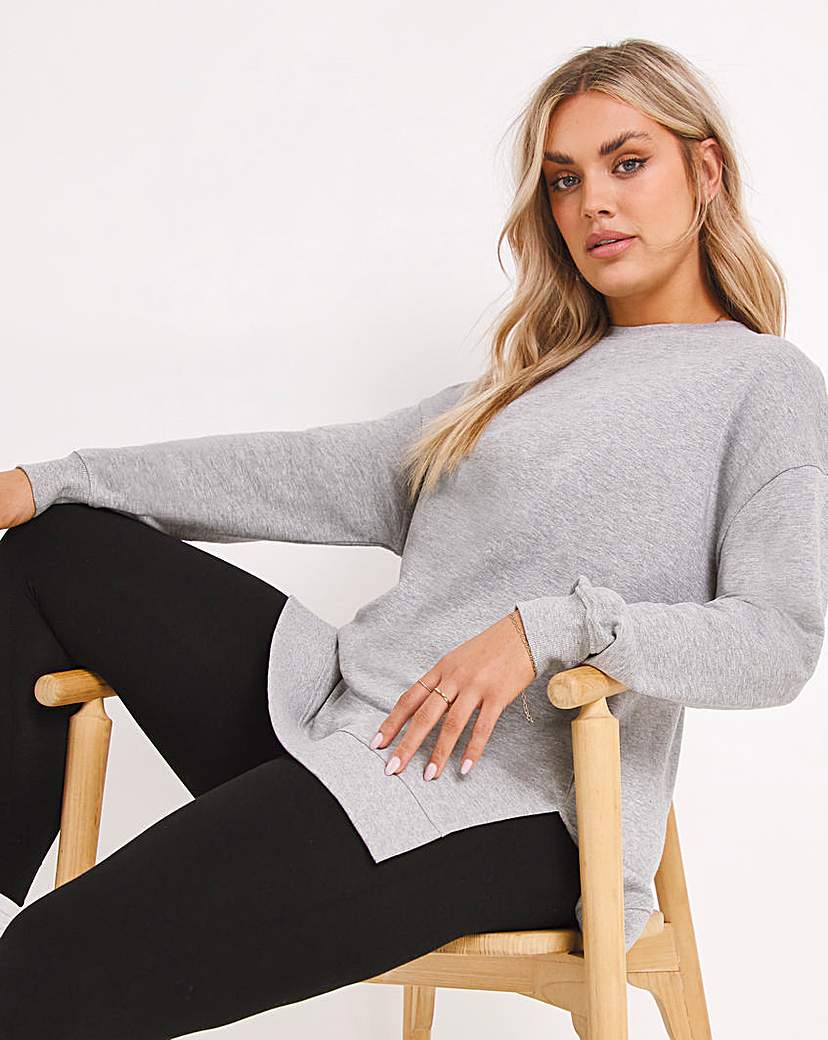 Basic Grey Longline Sweatshirt Tunic