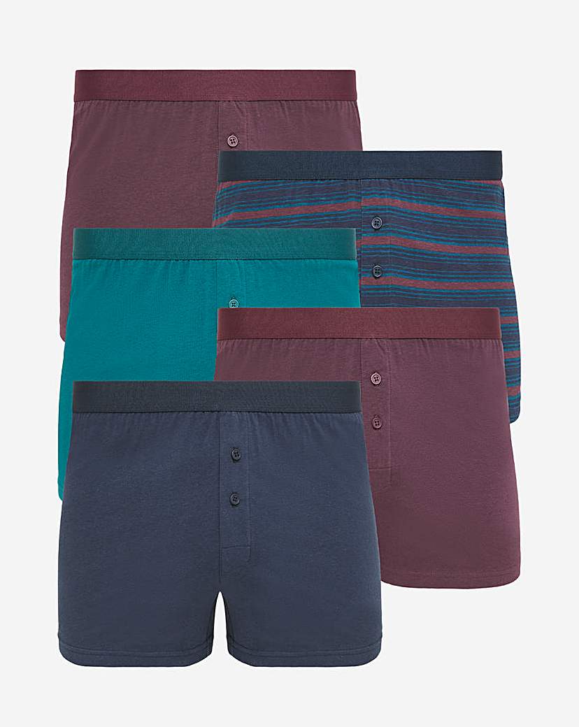 Image of Pack Of Burgundy Teal Mix Loose Boxer