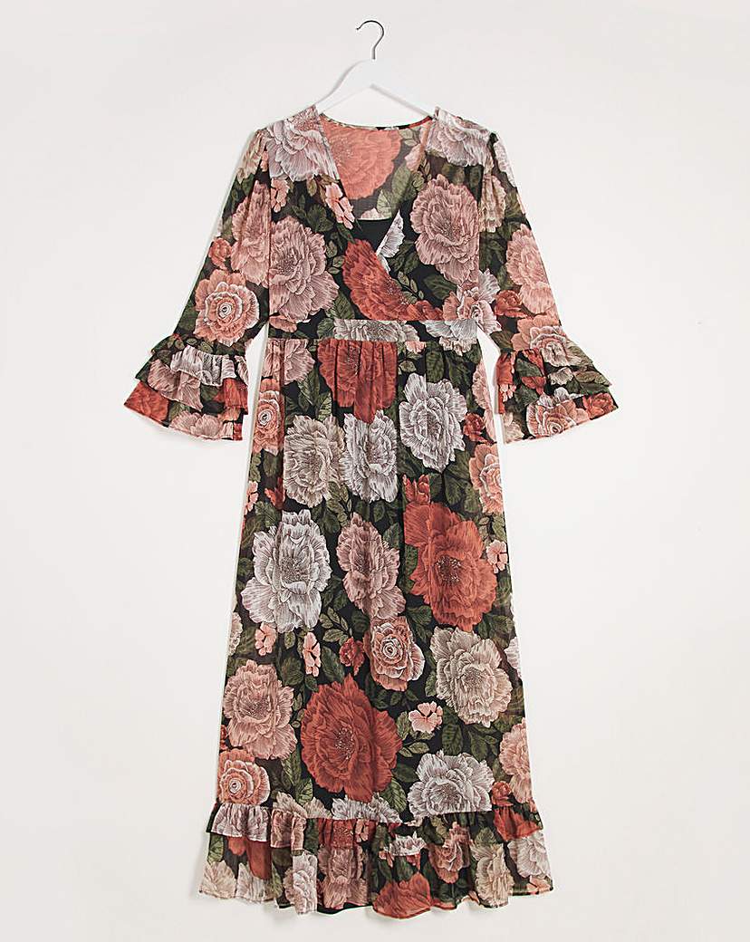 Jo Tiered Frill Print Dress