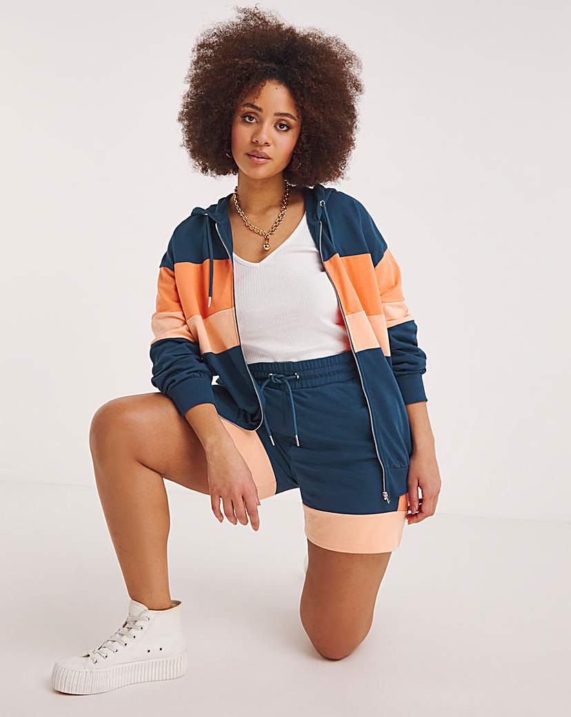 Navy Colour Block Shorts