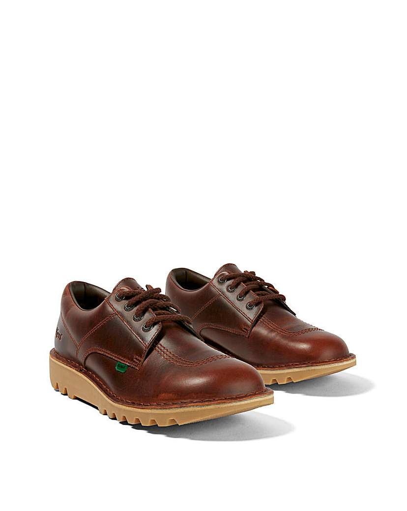 New In - Kickers Low Leather Shoe - Brown