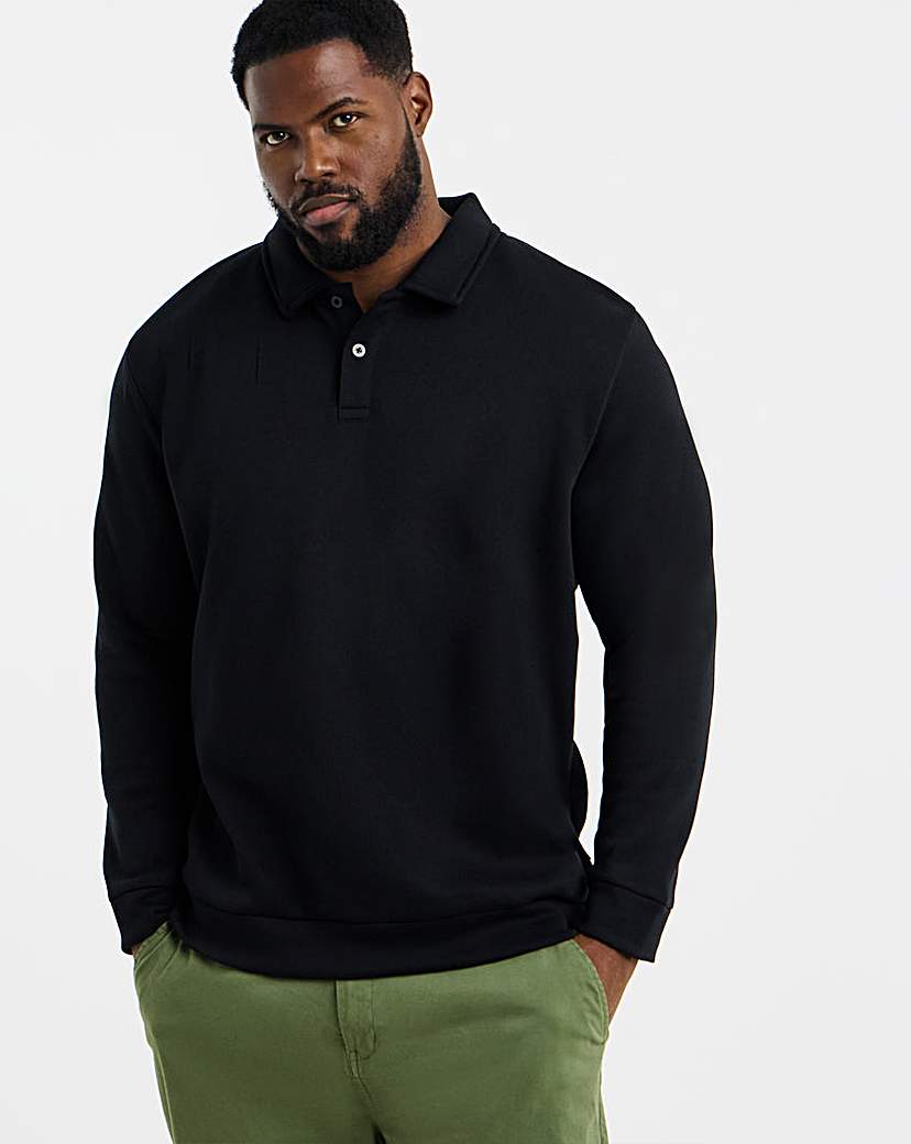Jack & Jones Black Bradley Polo Sweatshirt - L(47)
