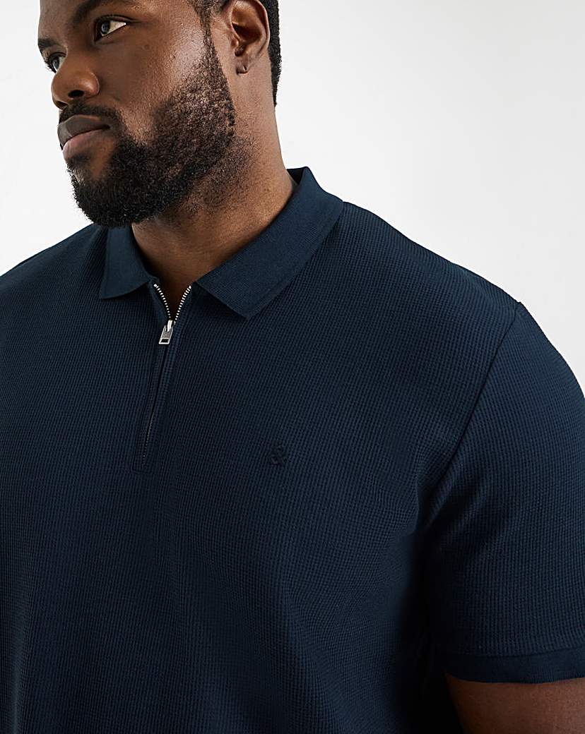 Jack & Jones Austin 1/4 Zip Waffle Polo