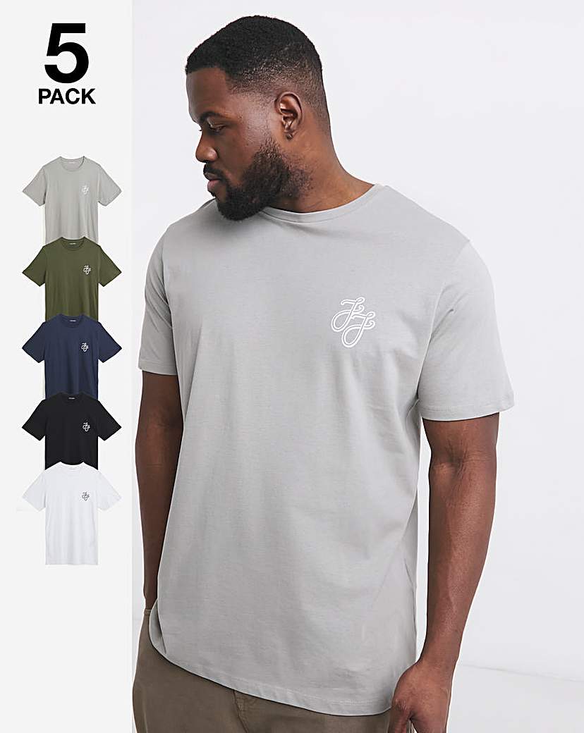Jack & Jones Small Logo 5 Pack T-Shirts