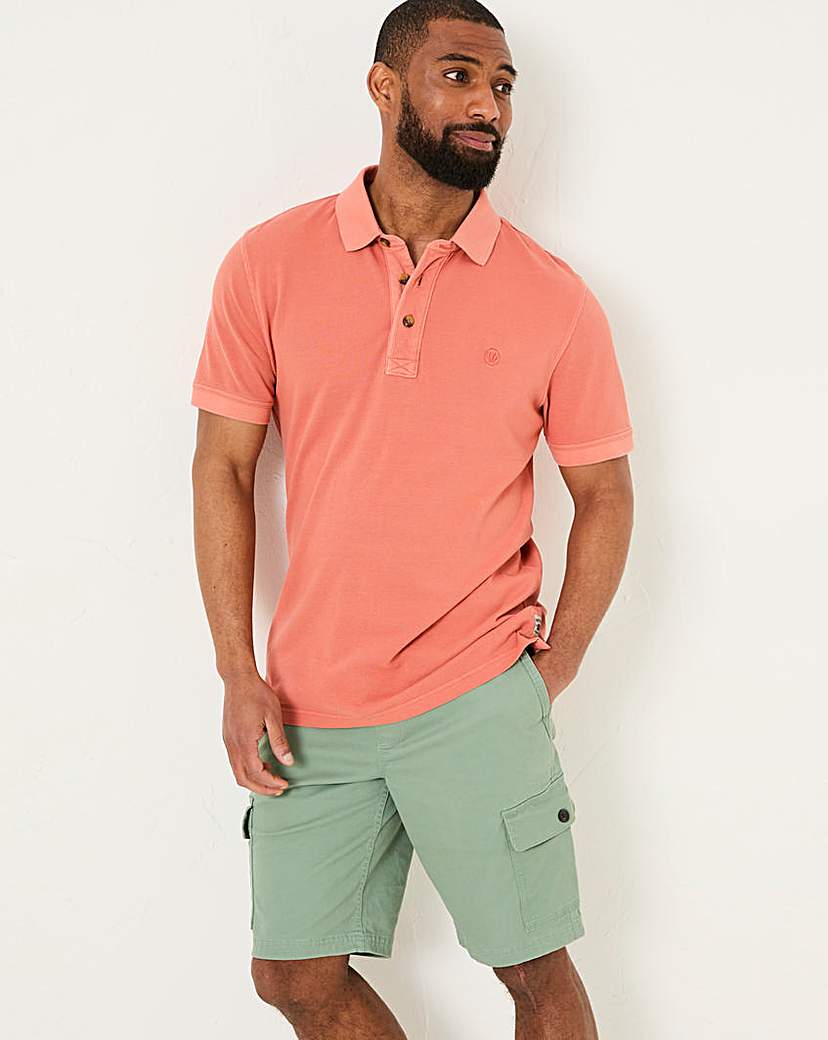 New In - FatFace Easton Slub Polo - Orange