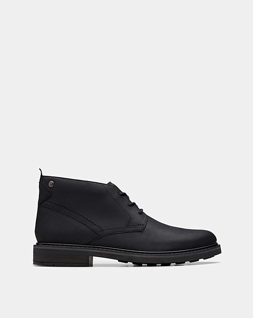 New In - Clarks Newford Mid Boots - Black Leather