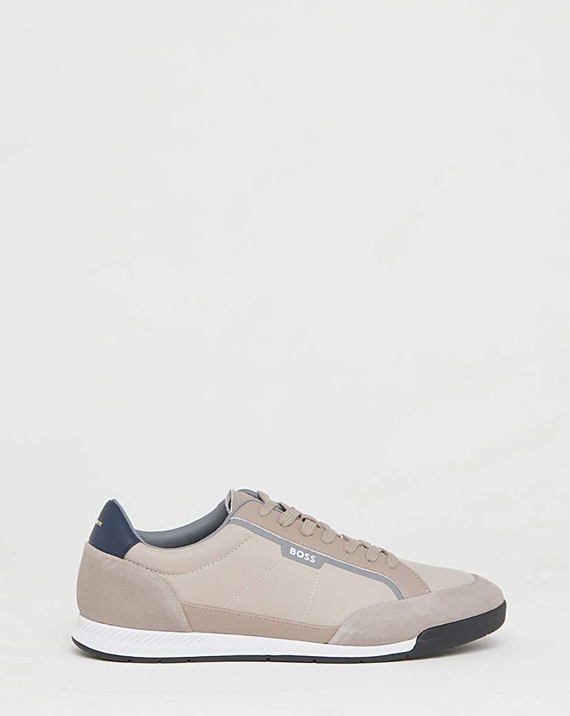 New In - BOSS Nitan Suede Detail Trainer - Beige