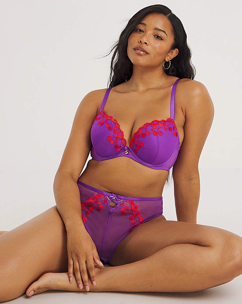 Ann Summers DD+ Cherry Kiss Plunge Bra In Bright purple | UK Size 32DD Women's