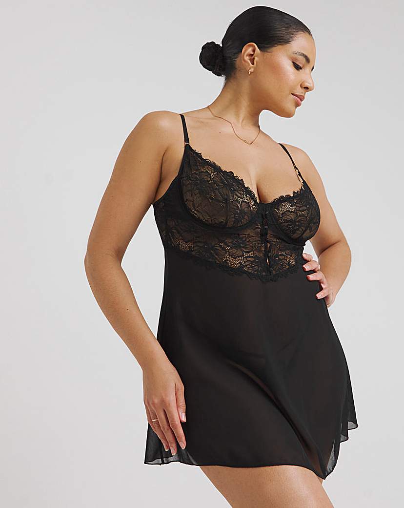 Ann Summers Iris Babydoll Set - Black