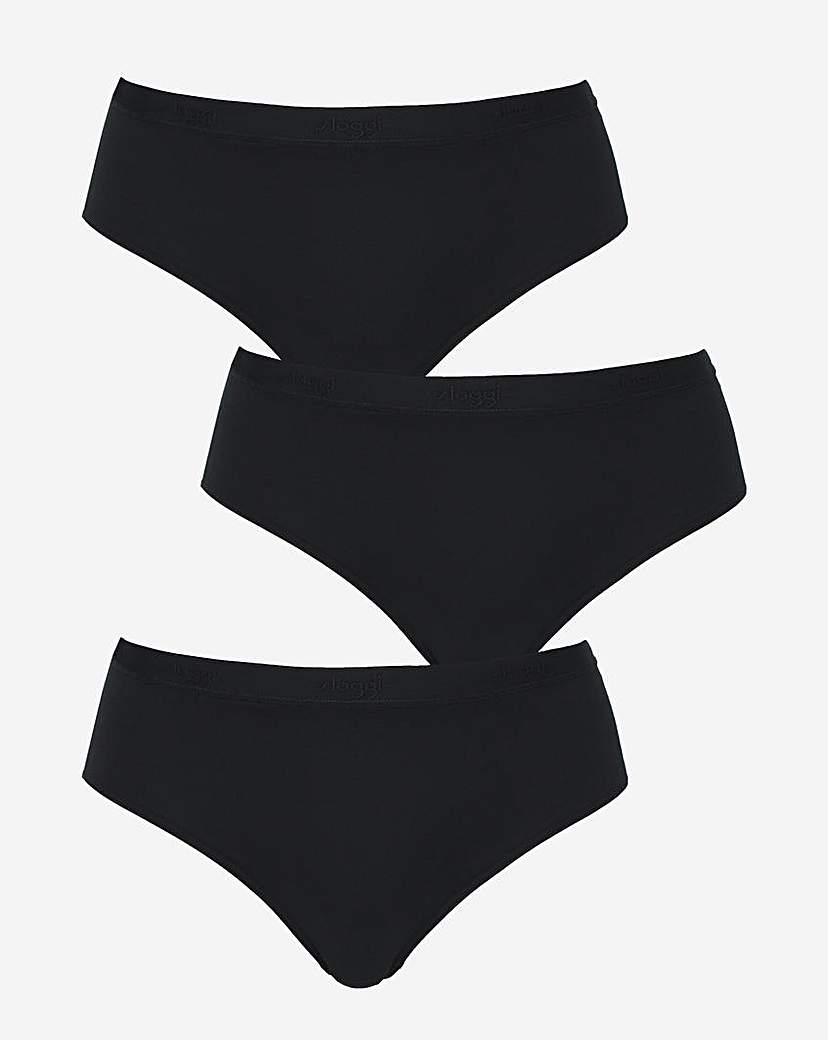 Sloggi 3Pk Go Casual Midi Knickers Black