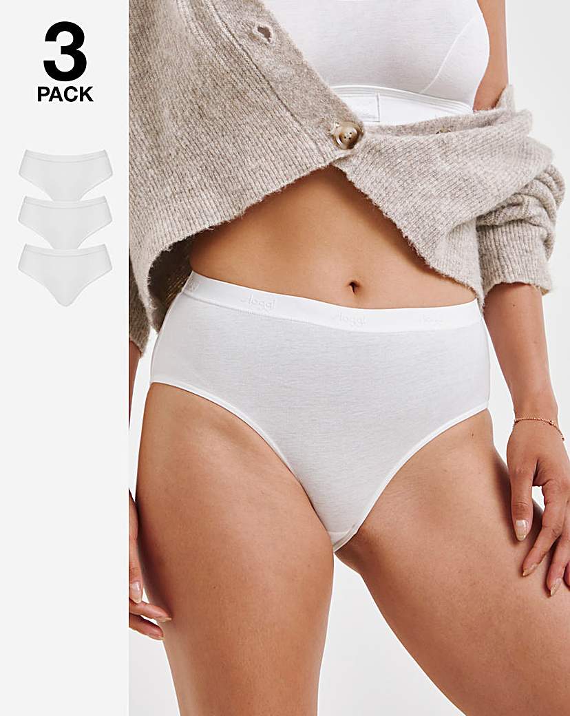 Sloggi 3Pack Go Casual Midi Briefs White