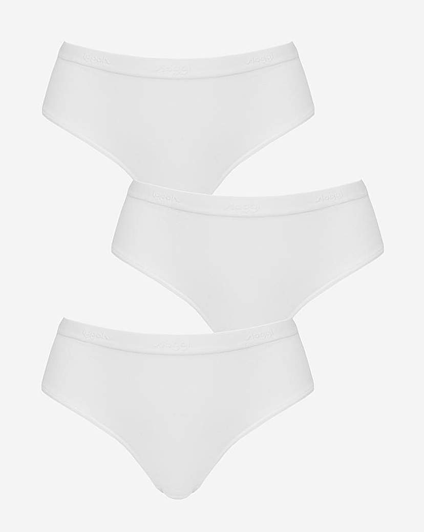 sloggi Sloggi 3Pack Go Casual Midi Briefs  In White | UK Size S Women's