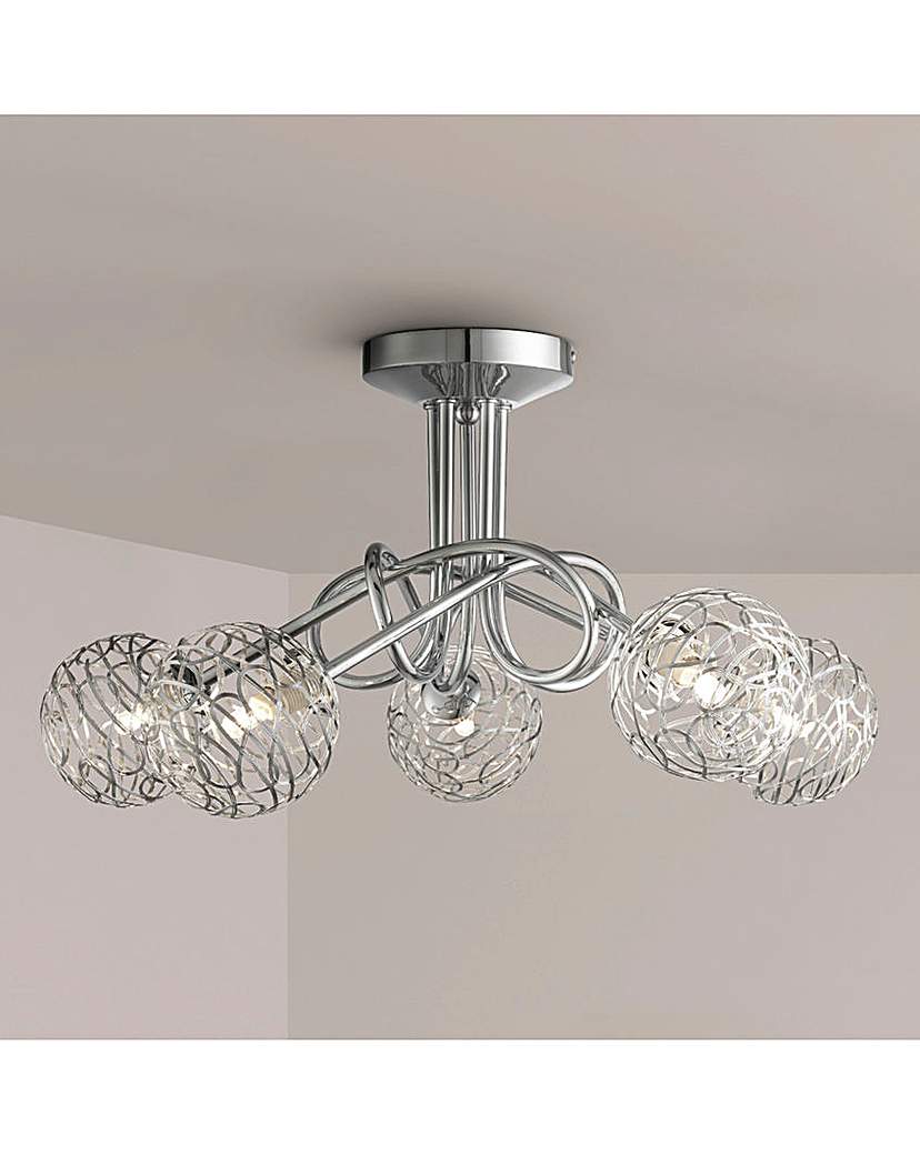 Twist Five Light Ceiling Fitting Chrome - Searchlight