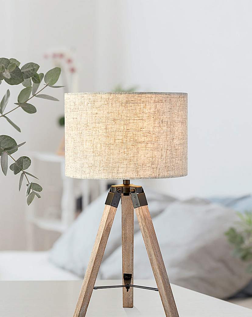 Lund Wood Tripod Table Lamp
