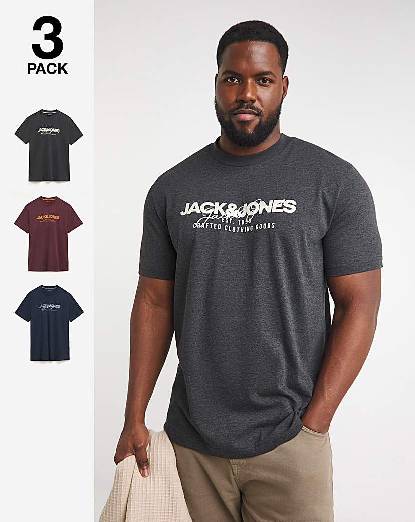 Jack & Jones Alvis 3 Pack T-Shirt