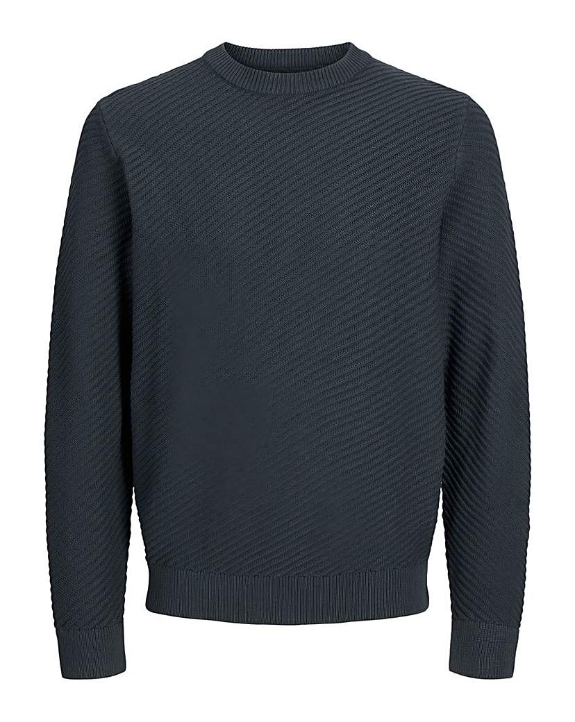 jack & jones TEAL Alpha Knit Crew Neck M(44) - JD Williams