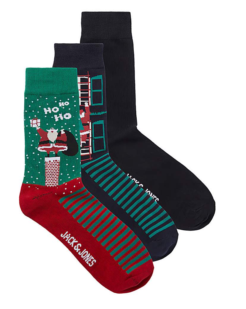 New In - Jack & Jones Climbing Santa Socks 3 Pack