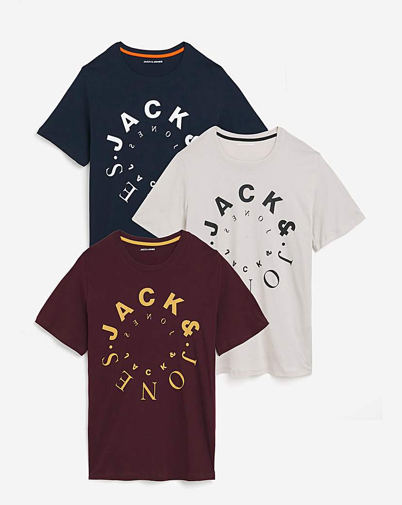 Jack & Jones Warrior 3 Pack T-Shirt