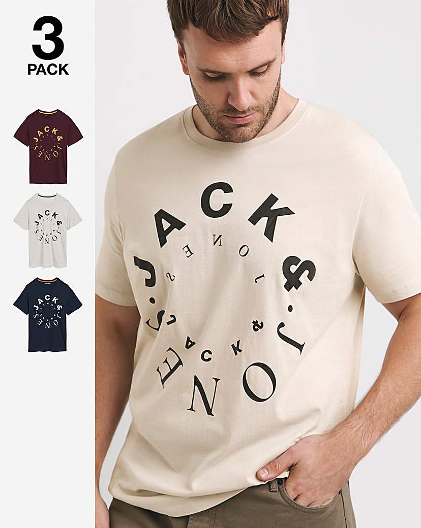 Jack & Jones Warrior 3 Pack T-Shirt