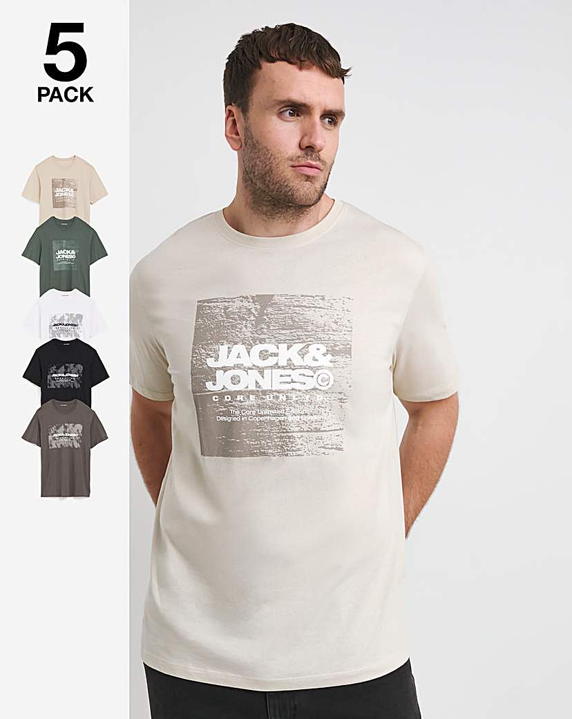 Jack & Jones Aero 5 Pack T-Shirt