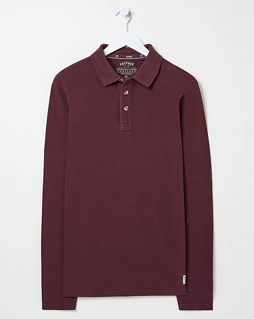 FatFace Long Sleeve Organic Pique Polo