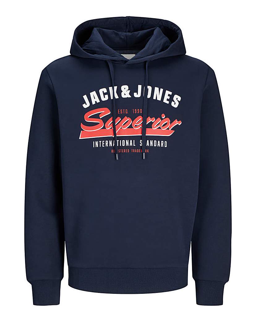 Jack & Jones Logo Sweat Hoody - Navy