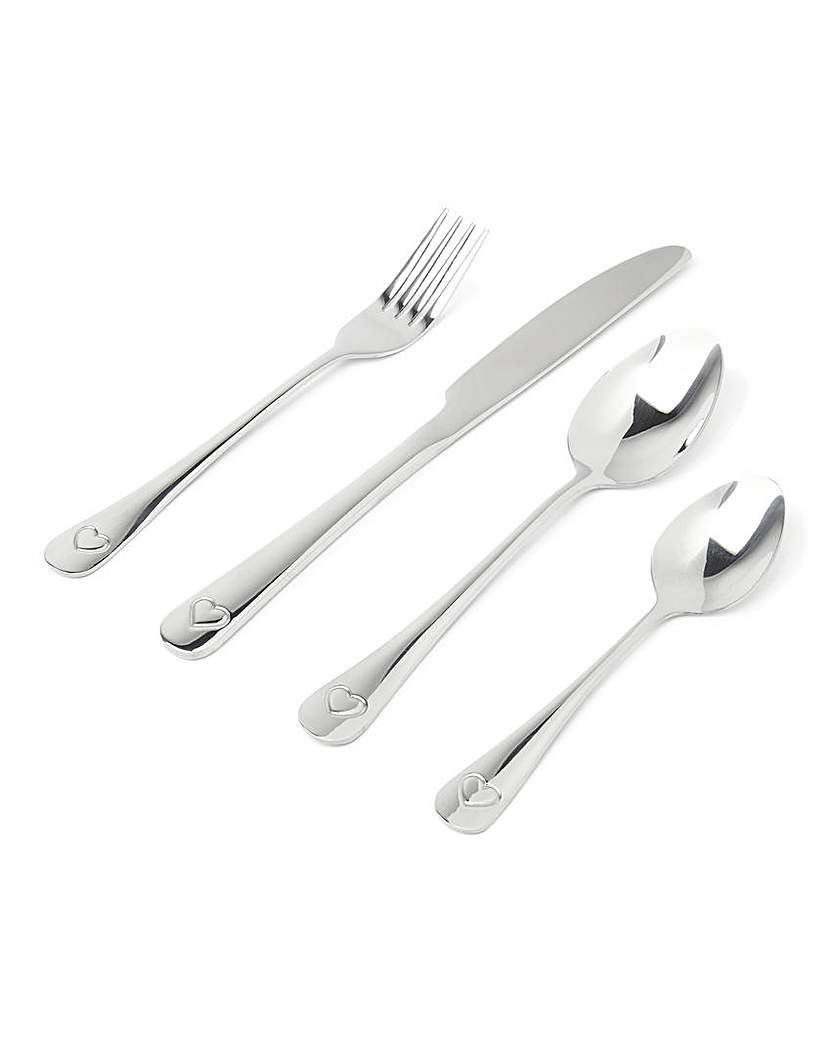 Hearts 16 Piece Cutlery Set