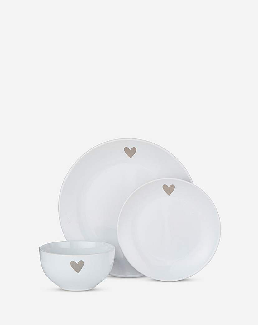 Image of Cosy Heart 12 Piece Dinner Set
