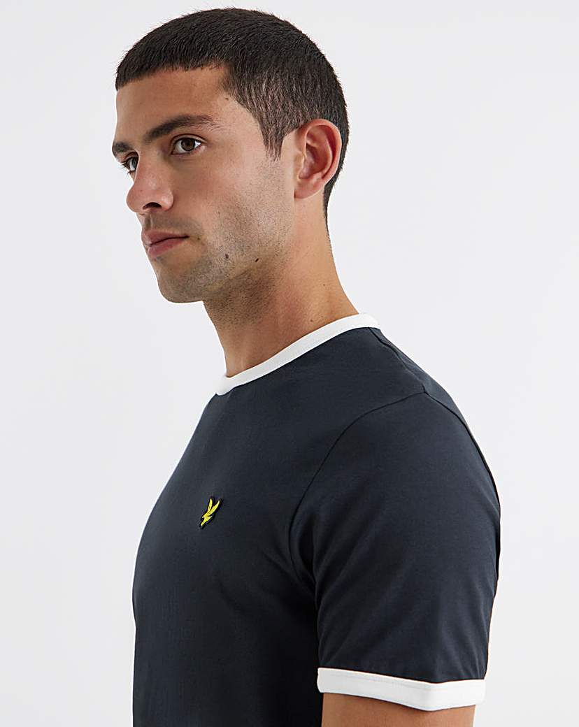 New In - Lyle & Scott Navy Ringer T-Shirt