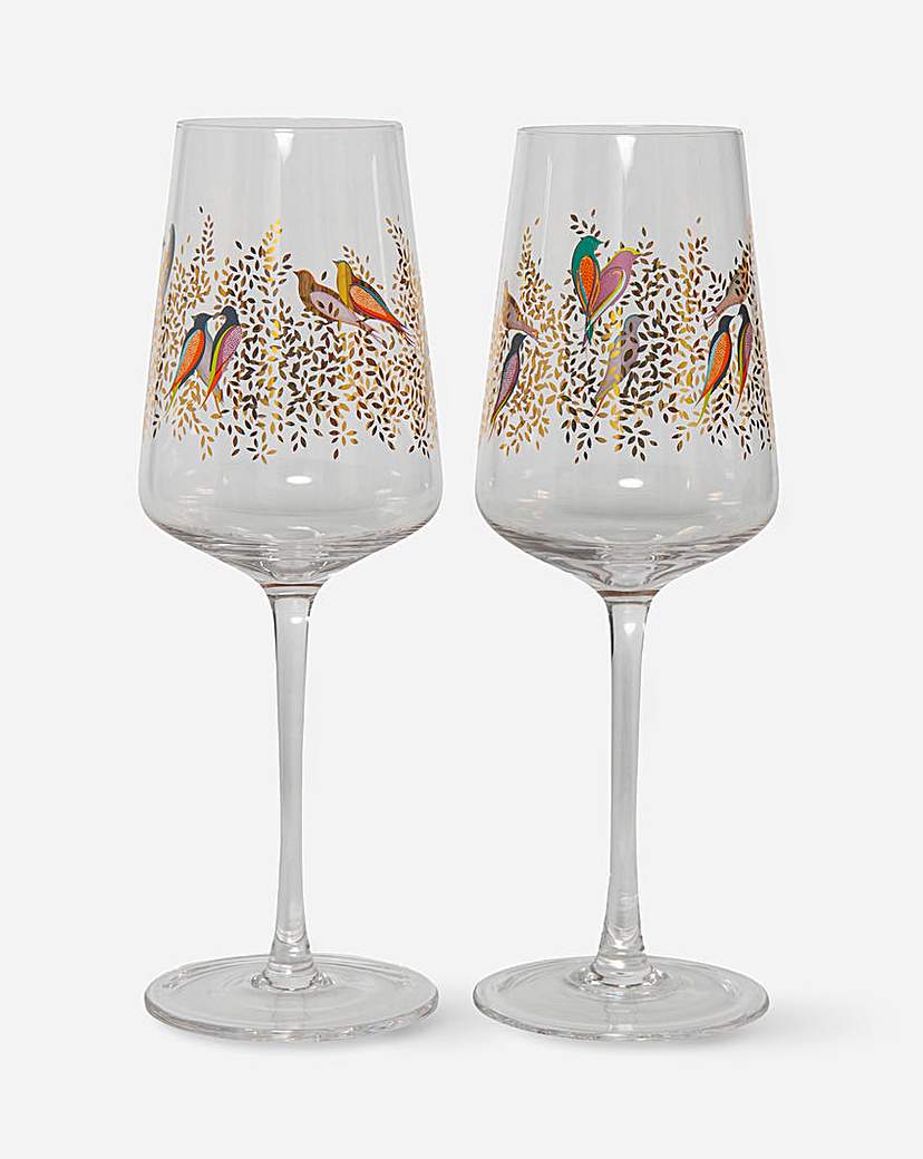 Sara Miller Set of 2 Wine Glasses