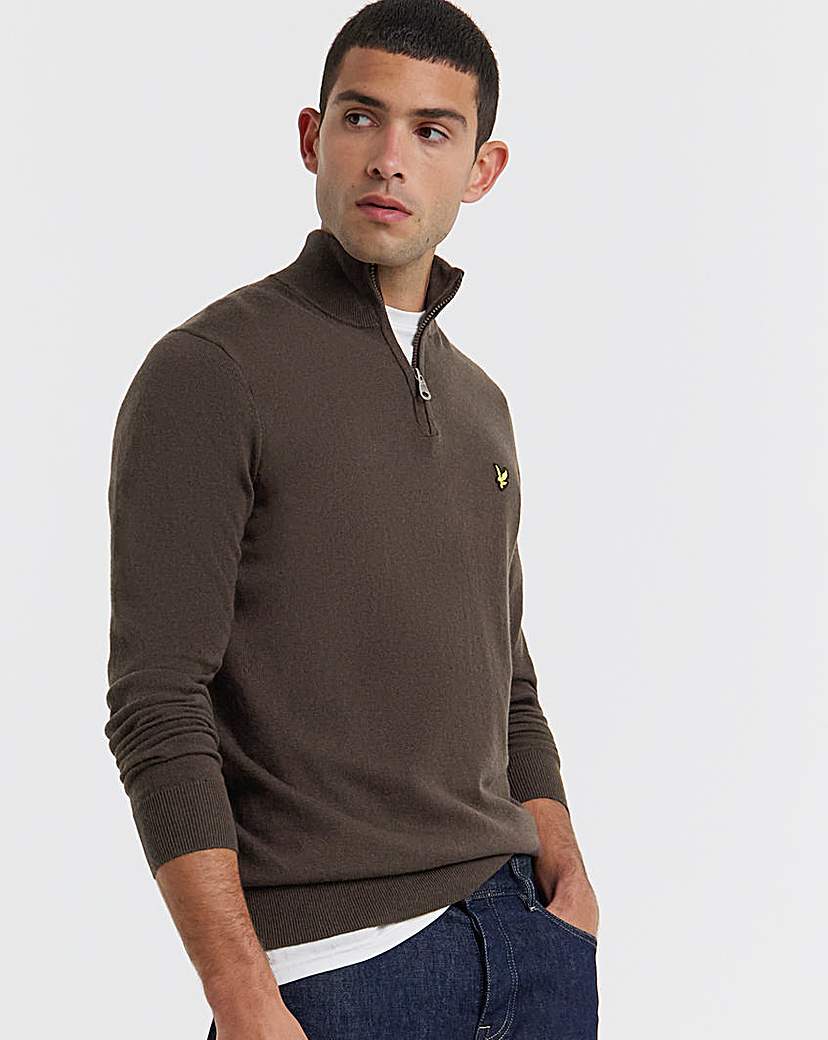 New In - Lyle & Scott 1/4 Zip Jumper - Espresso