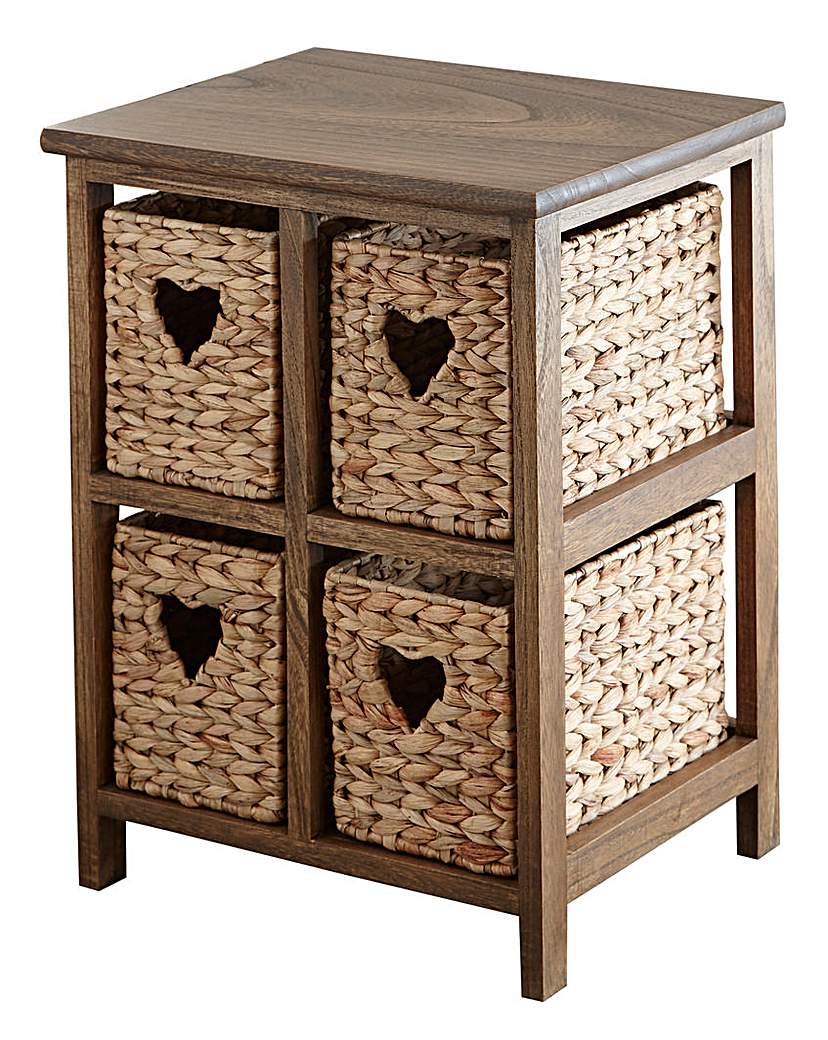 Hyacinth Hearts 4 Drawer Square Unit - Natural