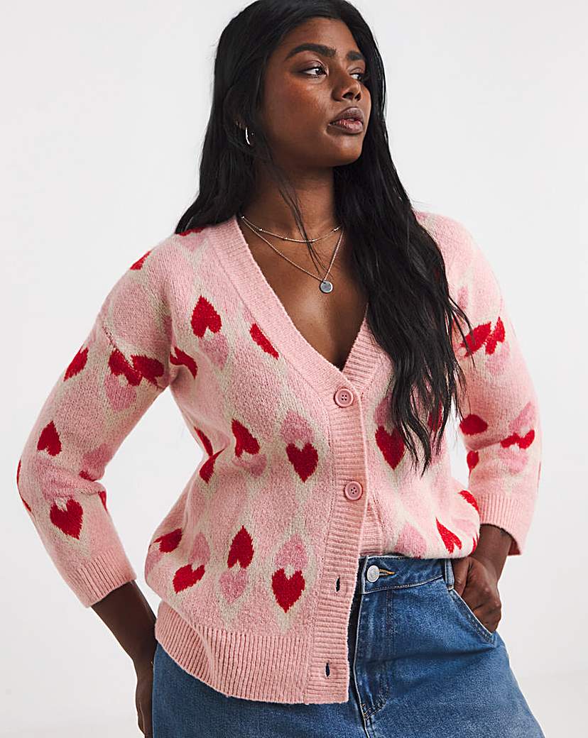 Heart Jacquard Cardigan