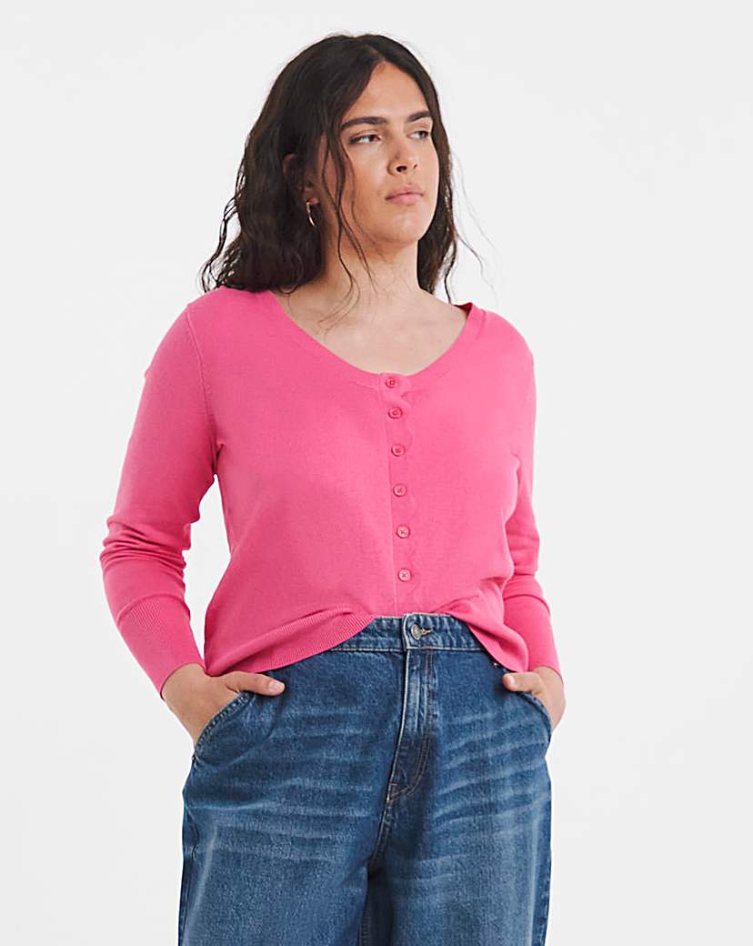 Fine Gauge Scallop Edge Cardigan
