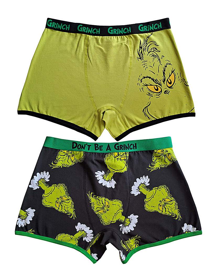 Mens 2pk The Grinch Boxer Shorts