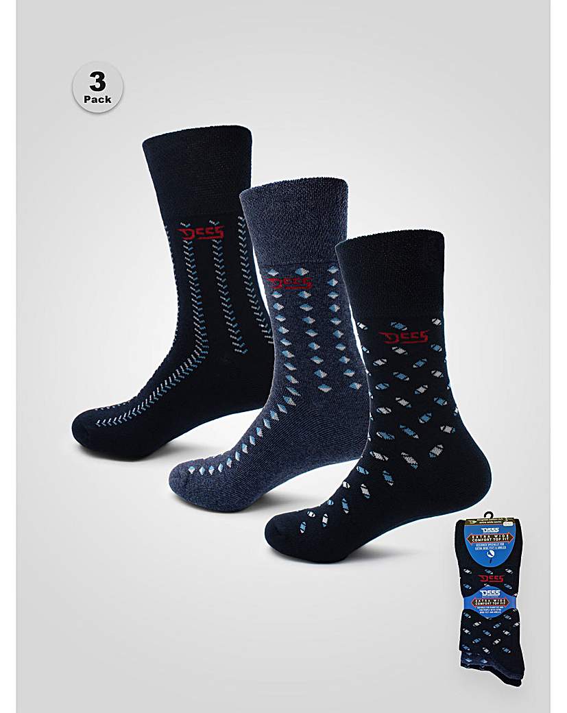 D555 Harold3 Pack Of 3 Extra Wide Socks