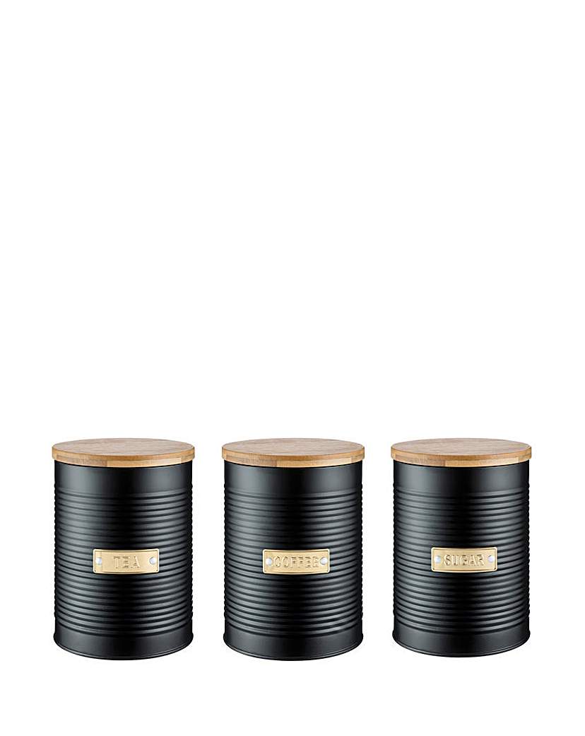 Typhoon Otto Black Set of 3 Canisters