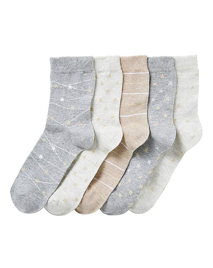 Image of 5 Pack Star Ankle Socks