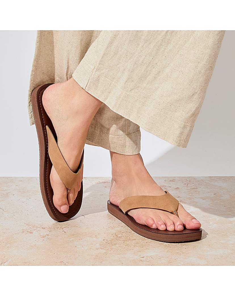 totes Ladies Faux Suede Flip Flop