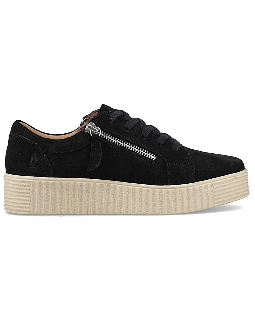 Hush Puppies Black Tara Suede Trainer - Size 4