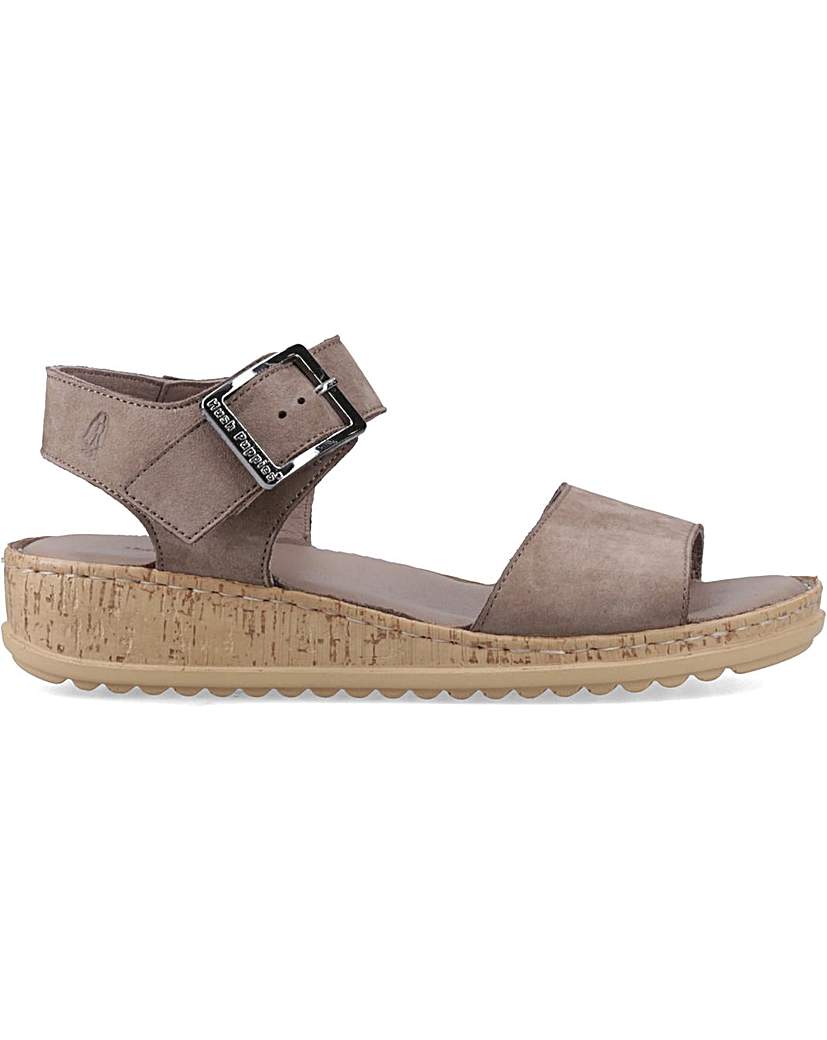 Hush Puppies - Women's Wedge Sandal - Leather - Grey - UK 6 - Image 7