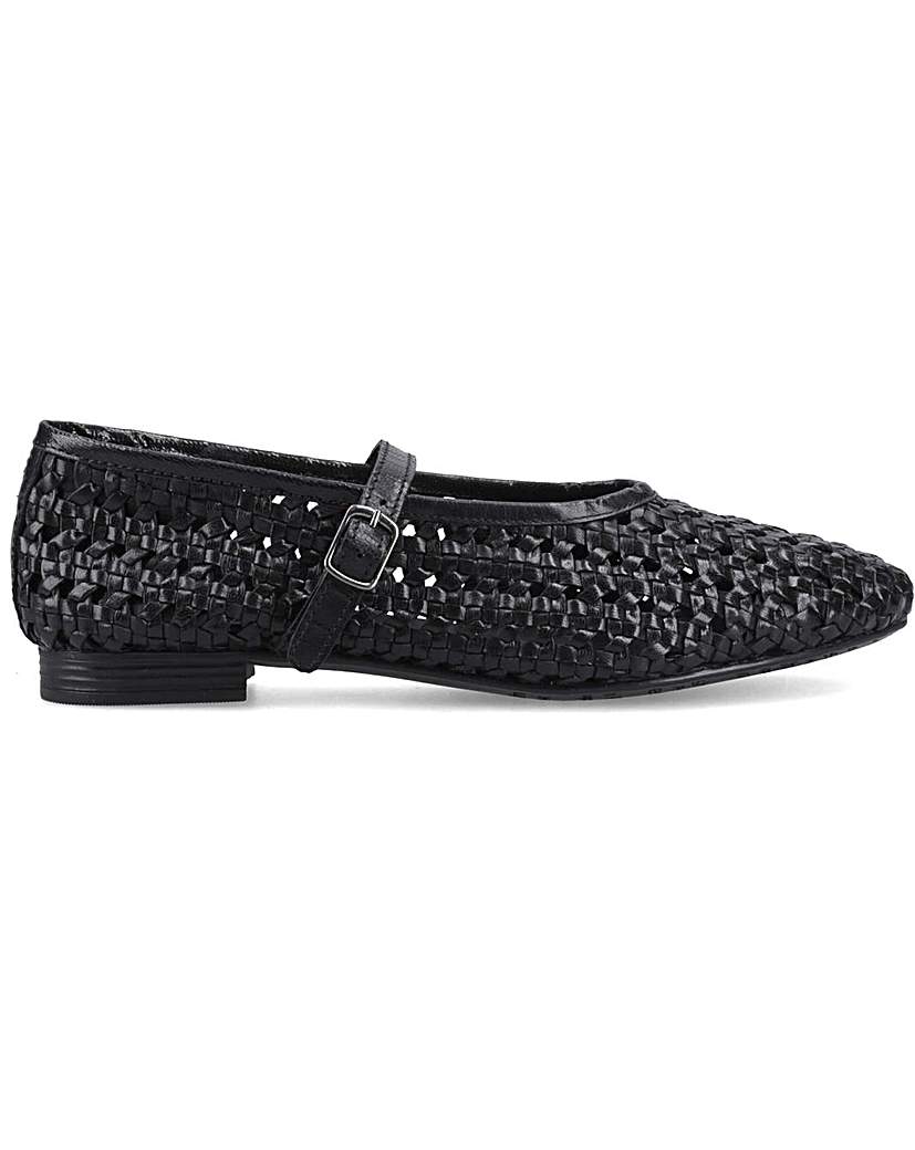 Hush Puppies Women's Black Delaney Woven Mary Jane Size 4