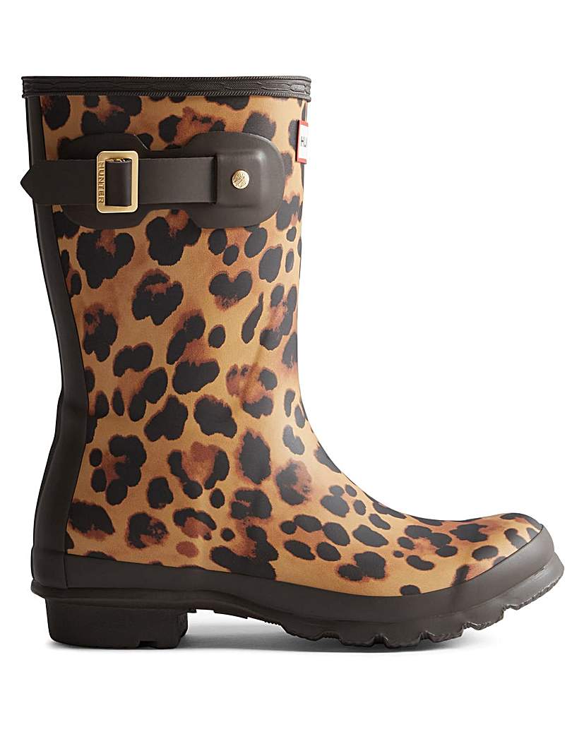Hunter Original Short Leopard Print Boot Leopard …