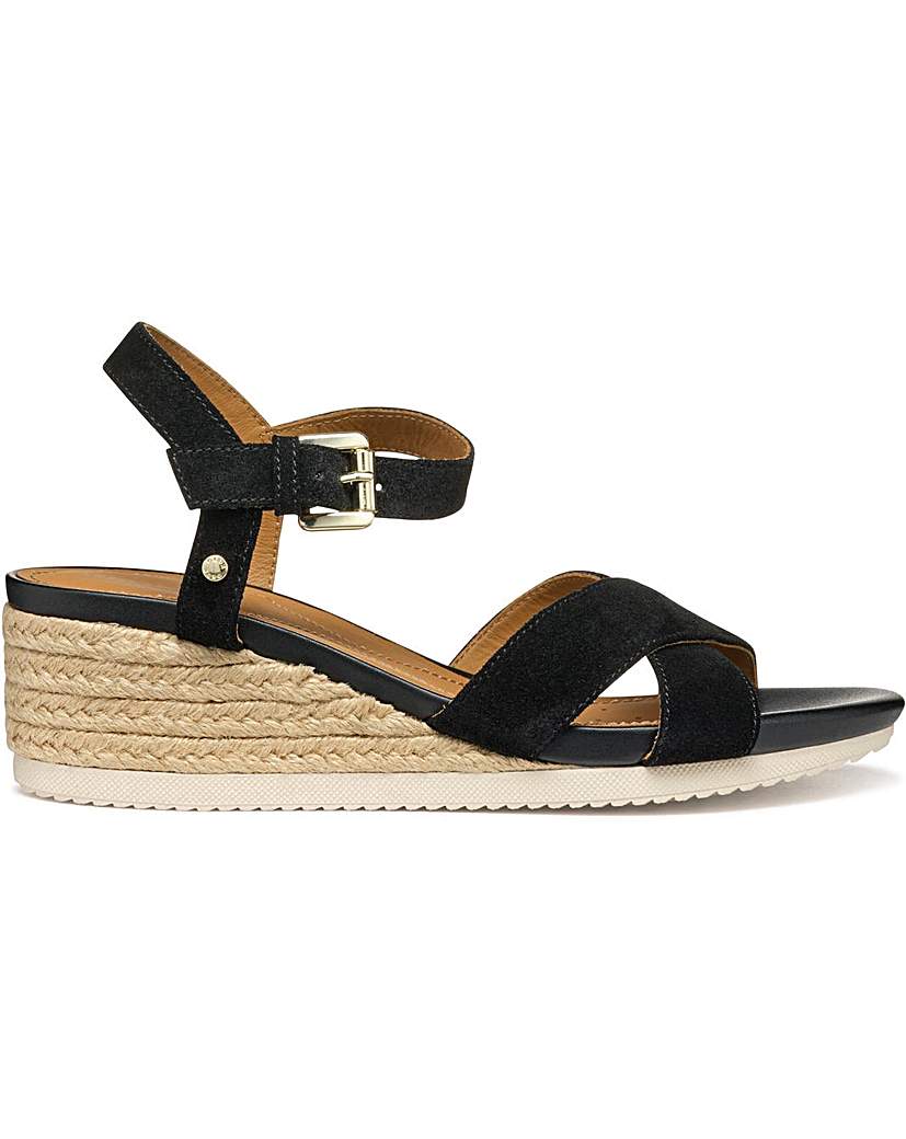 Geox Women's Black D Ischia Corda Sandal Size 4