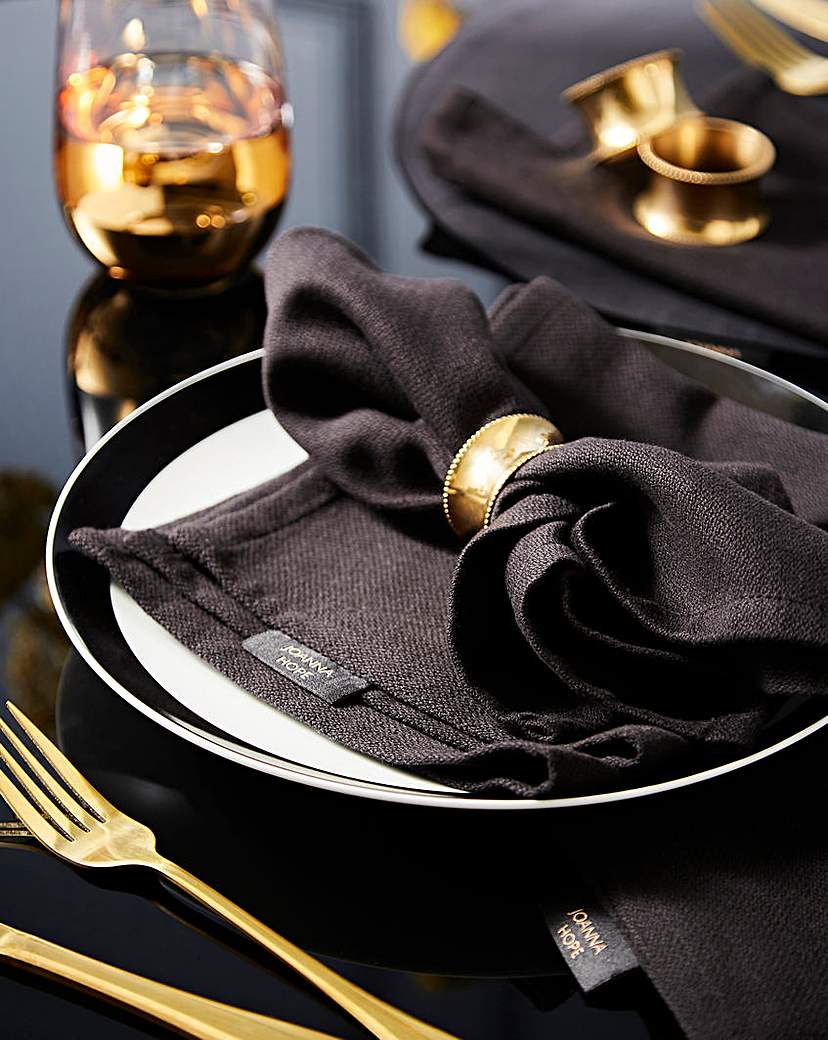 Joanna Hope Set Of 4 Black Napkins