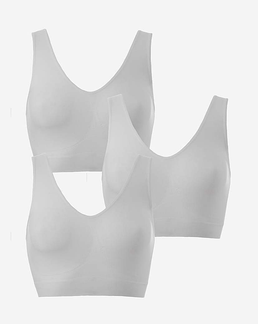 3 Pack White Comfort Tops Fits Up To D