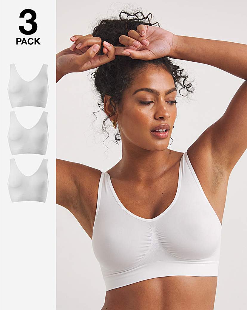 3 Pack White Comfort Tops Fits Up To D