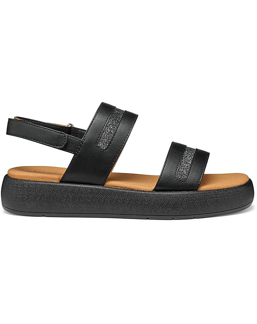Geox Womens Leather Flatform Sandals Black Size 6